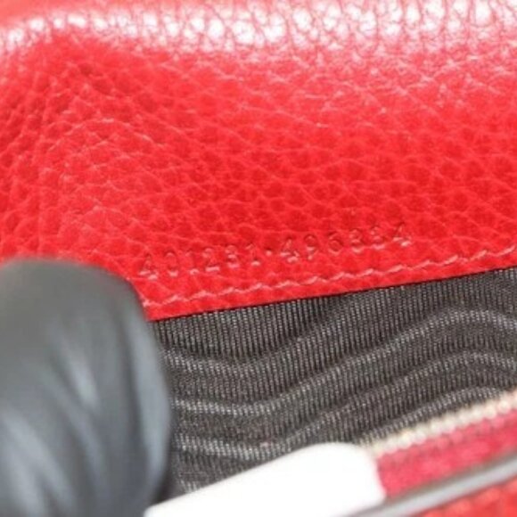 GUCCI Dionysus Mini Red Clutch 401231 496334 w/ Silver Chain Strap - Picture 13 of 15
